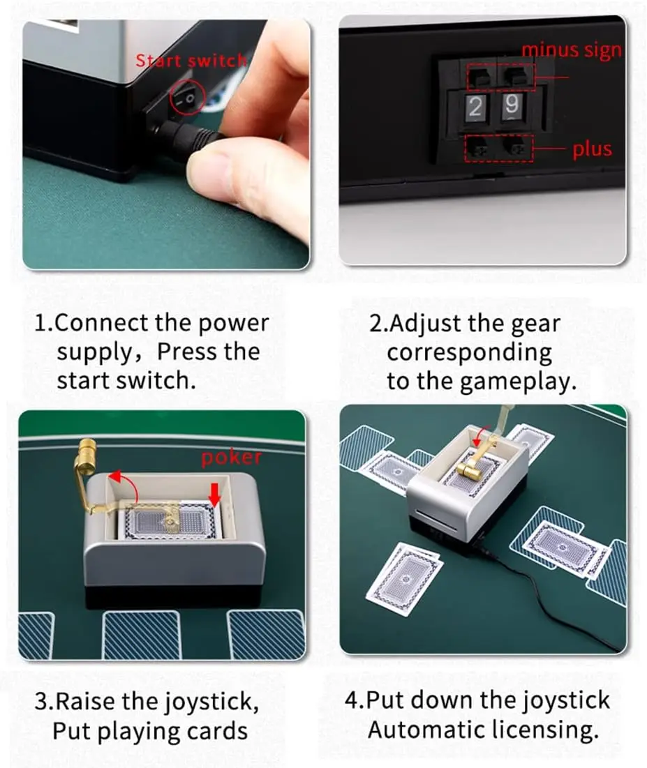 360 Degree Automatic Playing Card Electric Rotating Card Shuffler Machine Splitting Card Dealer Machine for Game