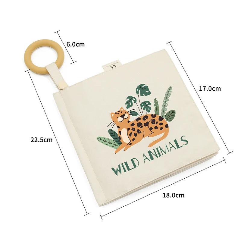 Детская развивающая книга из мягкой ткани в виде животного для раннего