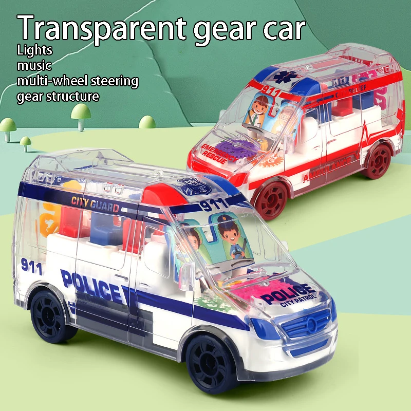 Лидер продаж мультяшная Экипировка универсальная вращающаяся прозрачная электрическая Автомобильная музыкальная подсветка развивающая детская игрушка в подарок