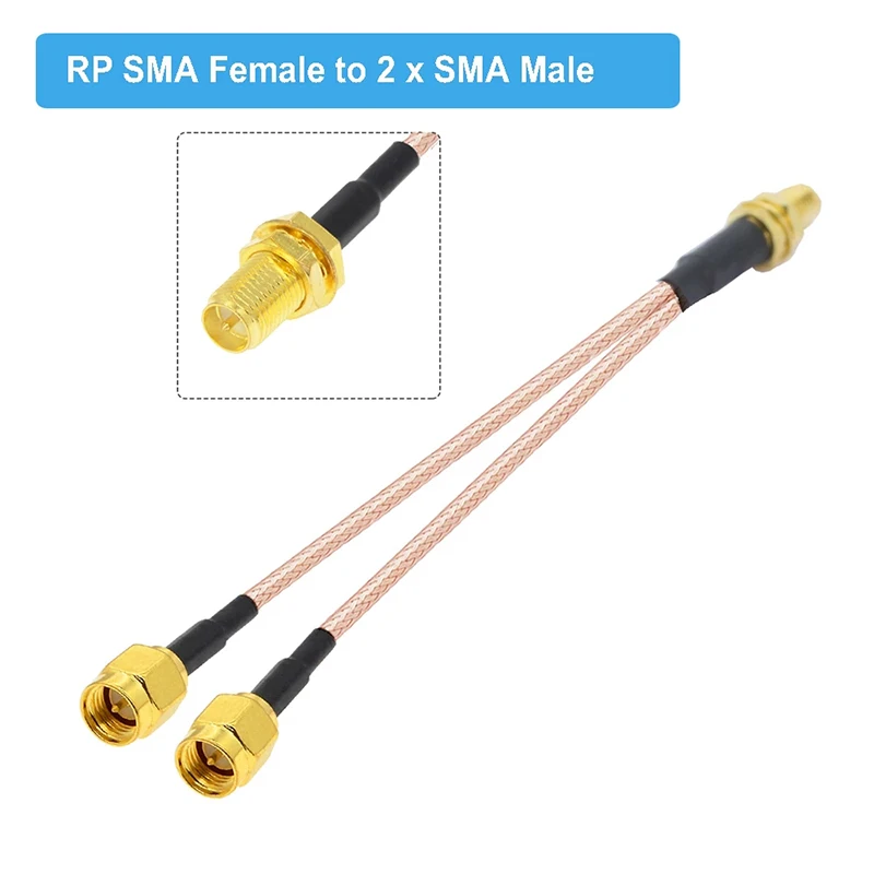 Câble Pigtail Séparateur/combineur UHF Femelle Bulkhead Vers 2x SMA Mâle - Câble RG316