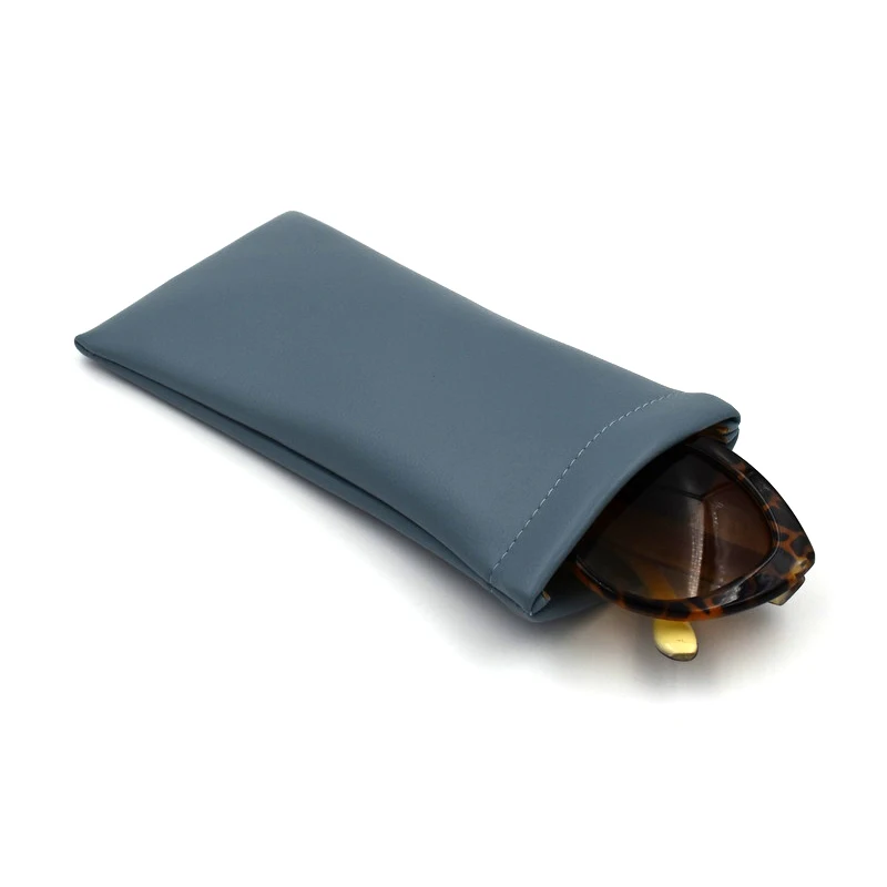 Top Squeeze Closure Pu Leather Glasses Pouches Eyewear Bag Leather