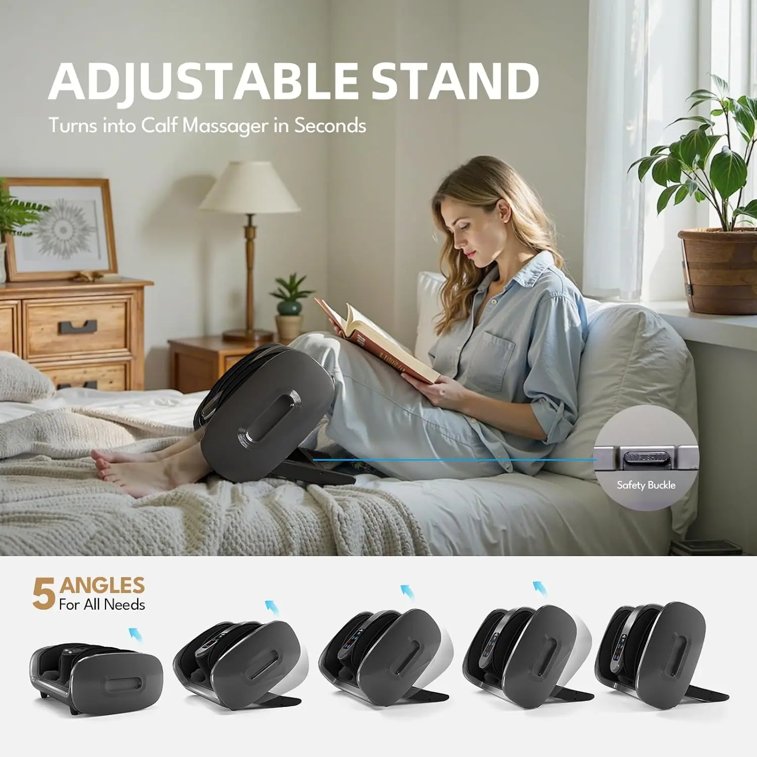 TODO Shiatsu Air Compression Foot Massager With Heat Relieves Neuropathy Pain Electric Foot Therapy Machine