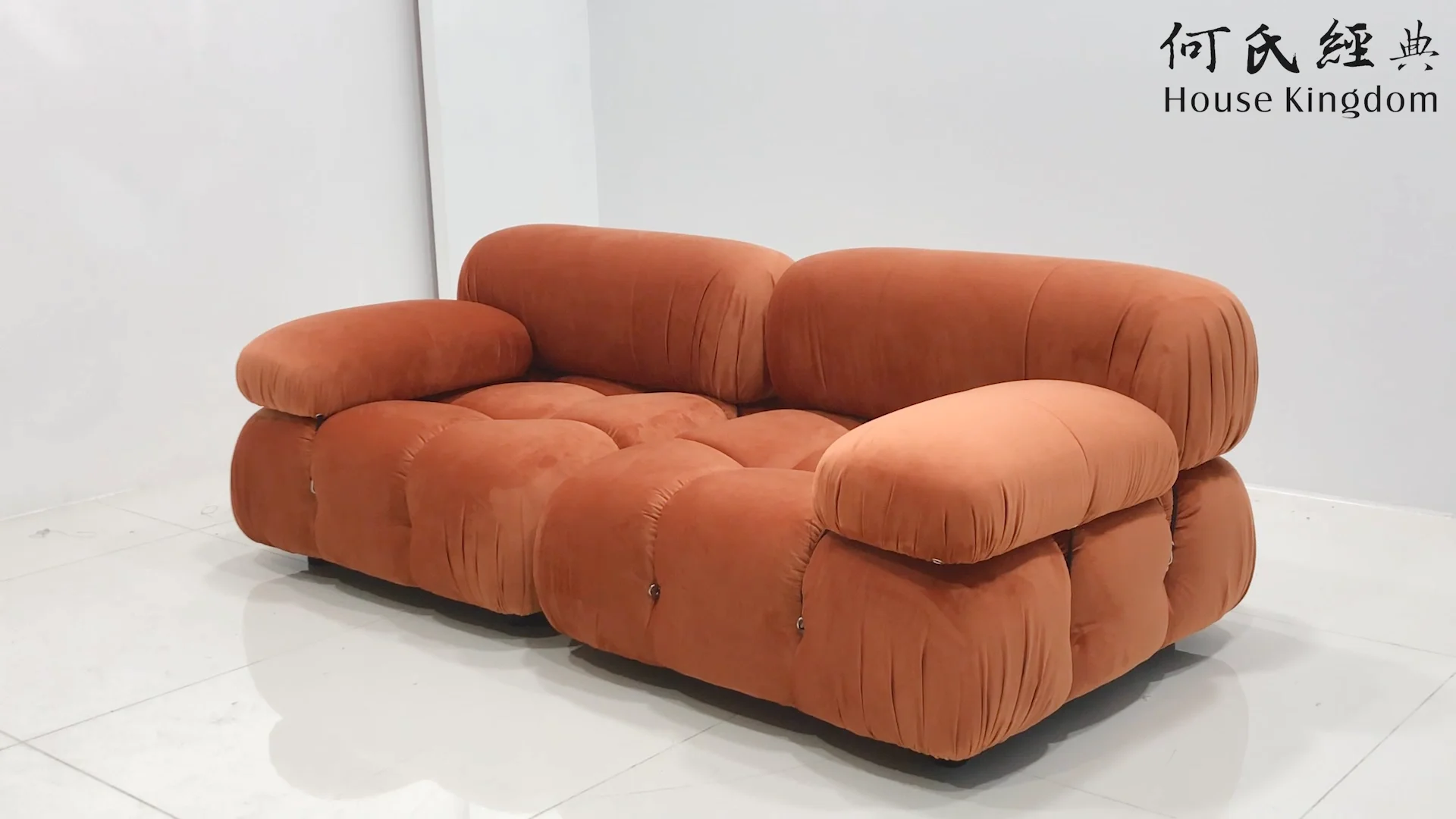 camaleonda 3座天鹅绒布艺沙发配小脚凳客厅沙发 - buy designer