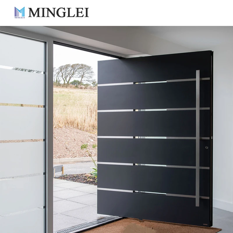 미국식 컨템퍼러리 모던 주택용 알루미늄 회전식 현관문, 현대식 외부 주 회전문