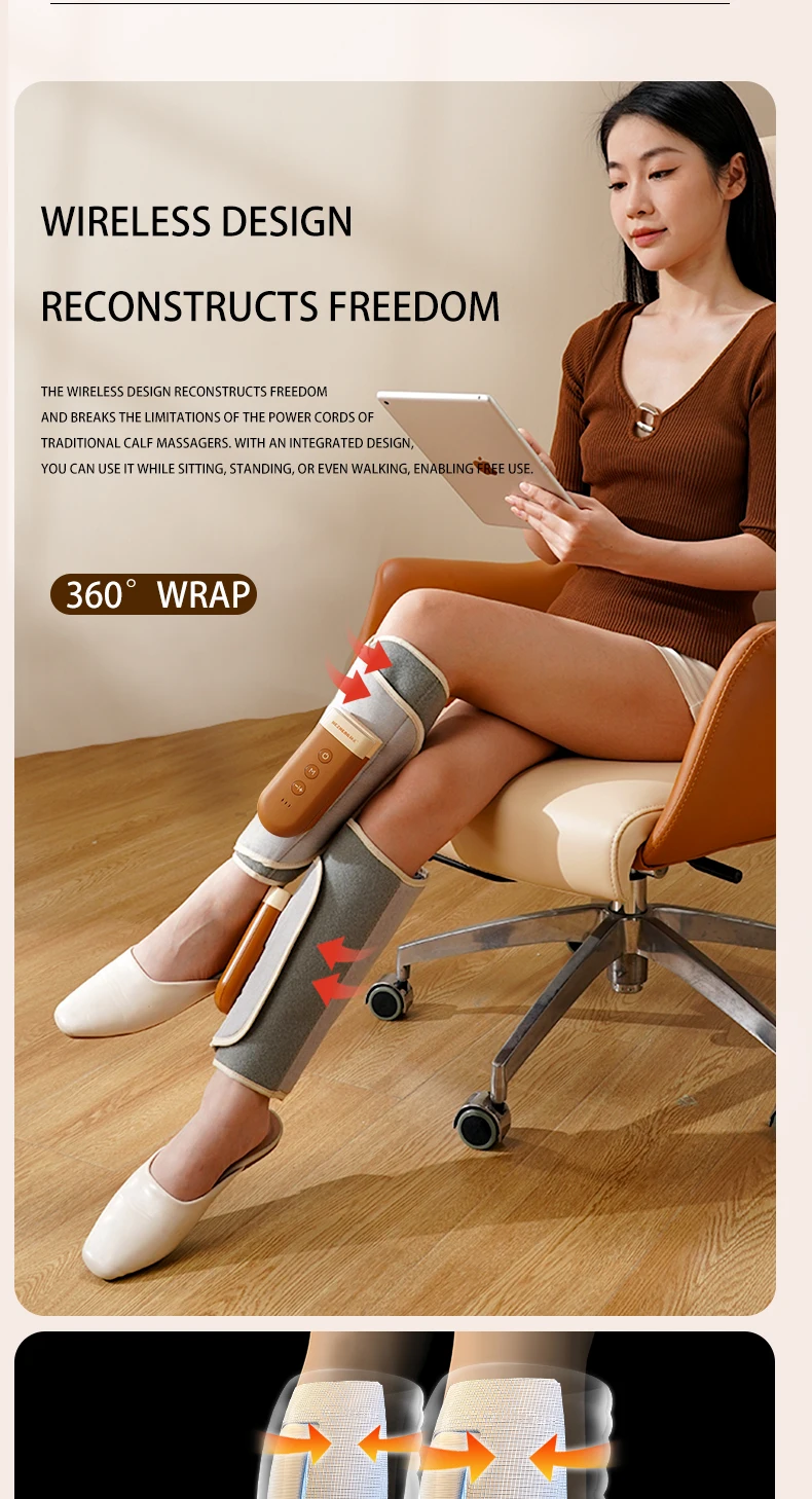 2025 New Products Leg Calf Massager Smart Health Air Relax Air Compression Leg Massager for Blood Circulation Varicose Veins