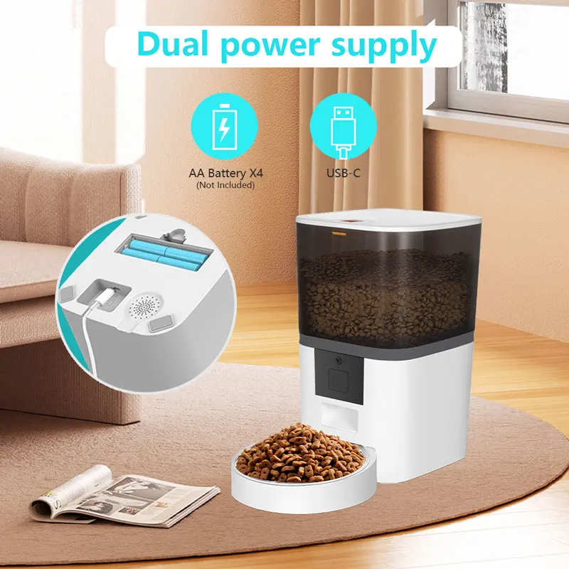 WiFi Pet Automatic Feeder Transparency Elevated 304 Stainless Steel Pet Bowl Products Cat Food Automated Pet Feeder