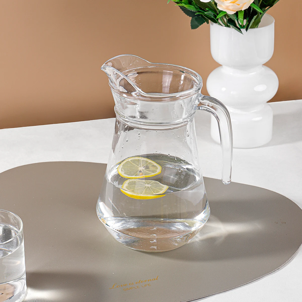 JINGHUANG GLASSWARE Clear/ Ion Plating Jug Sets Cups  7Pcs Drinking Glass Sets Tea Cup Set Crystal Glass Water Bottle