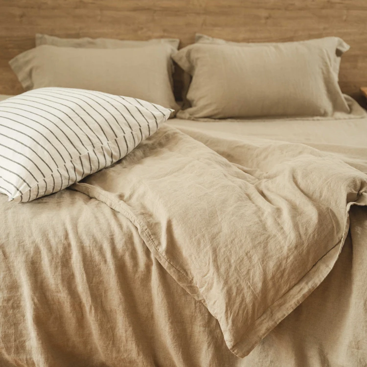 GOTS New Design Eco Friendly Soft Flax Linen Duvet Cover Stone Washed 100% French Linen Bedding Sheet Set