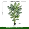 Palmier Areca Artificiel Vert 2,60 m (8,53 pi) avec 28 Feuilles et Pot Noir