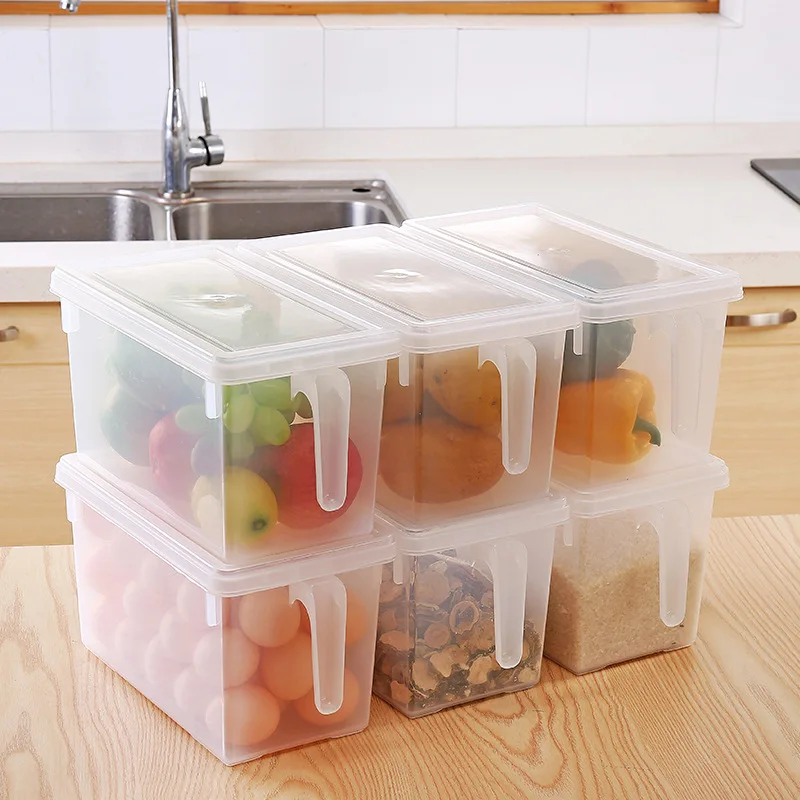 New Plastic Food Storage Container Organizer With Handle Household ...