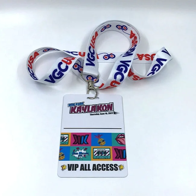 Custom Printed Smart Rfid Member Id Vip Pvc Plastic Event Badge With Hole Punch/Lanyard