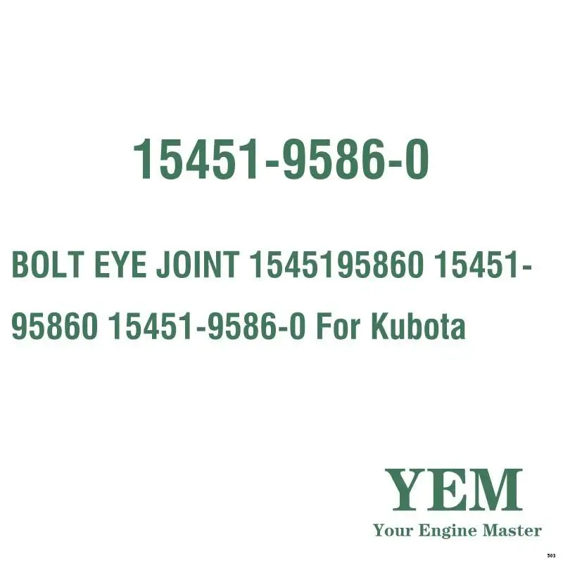 BOLT EYE JOINT 1545195860 15451-95860 15451-9586-0 for Kubota Engine Parts