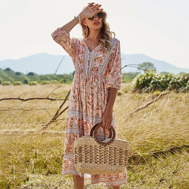 boho beach dresses for women Lapis Maxi Dress Olive / XL