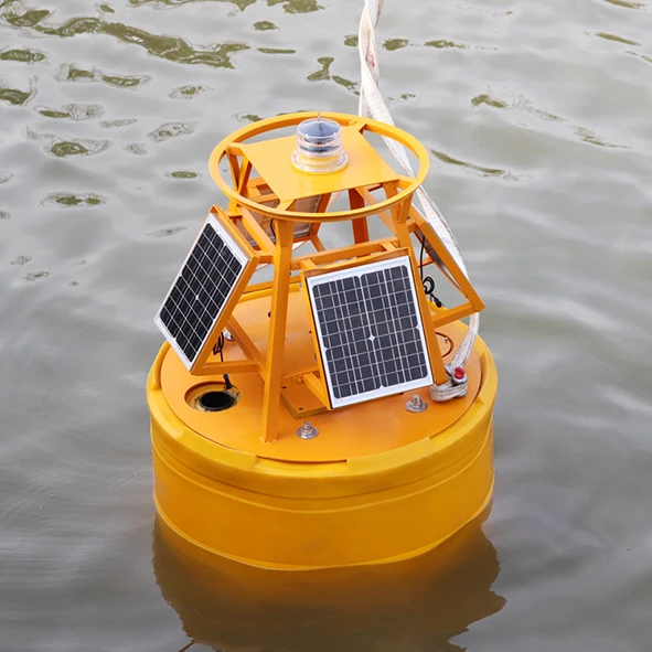 Advanced Water Quality Monitoring Buoy With Solar Panels Navigation Mark Light and GPS for Marine and Ocean Applications