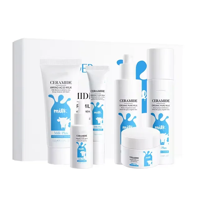 Ceramide milk skin care set whitening six-piece set Moisturizing skin care kit cross-border foreign trade Wholesale