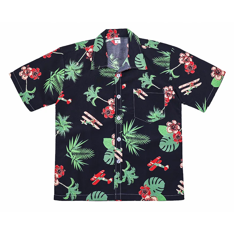 Chinese Factory Custom Design Low MOQ Aloha Shirts Cotton Elastic Rayon XS-5XL Hawaiian Shirts