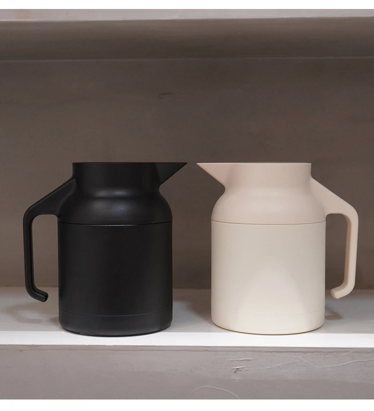 Nice Quality 1500ml Black White Portable Food Grade Stainless Steel 304 Hotel Keep Warm Drinking Hot Boil Water Kettle Pot Sets