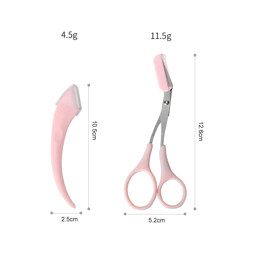 Высокое качество лезвия из нержавеющей стали бритвы бровей ножницы с гребнем Триммер Бритвы Набор