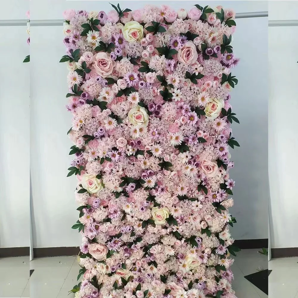 Wedding Stage Floral Wall Backdrop Decor High Quality Pink Rose Flower