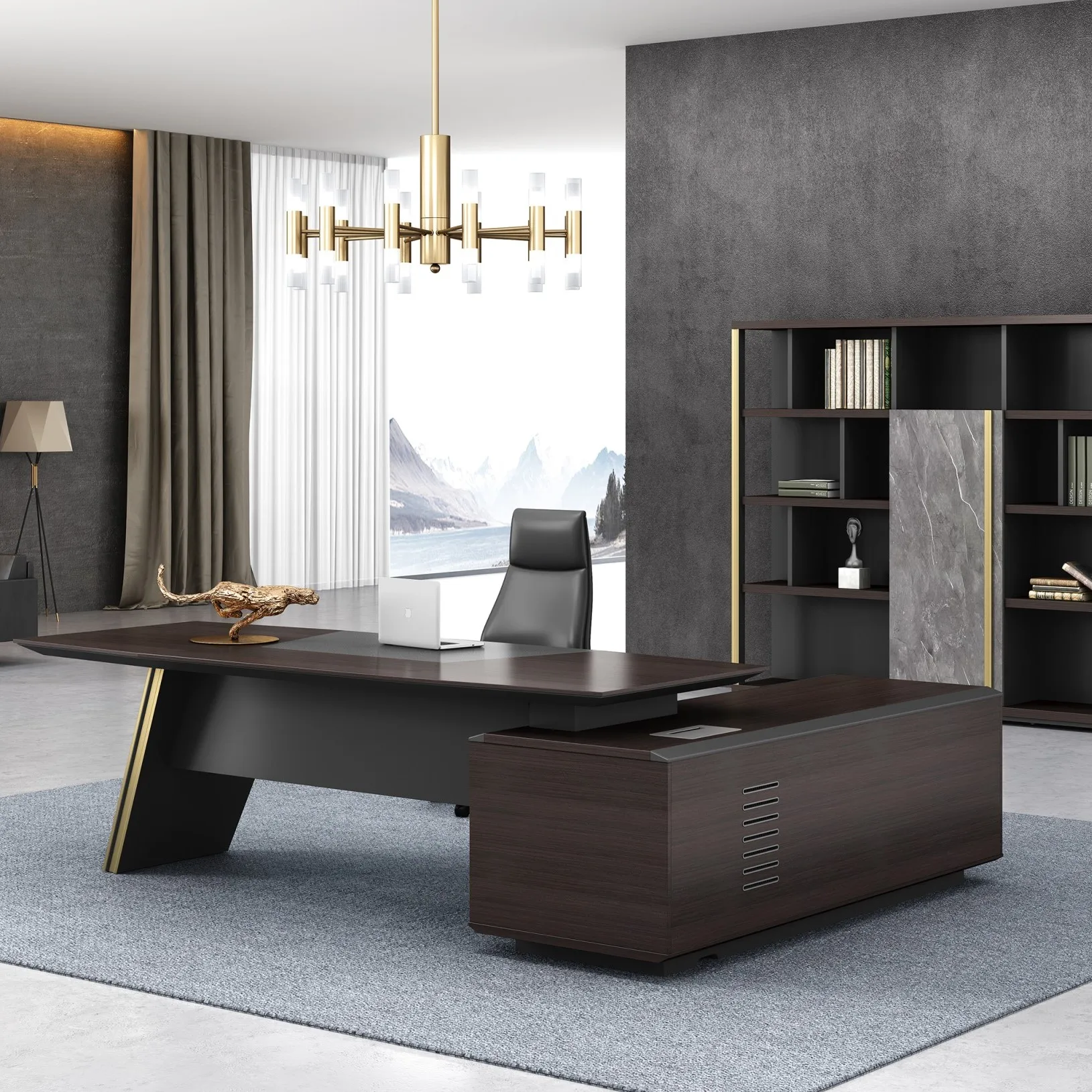 Attractive US Good Selling 2.4M Modern Design Luxury Workspace CEO Presidential Office Furniture Executive Desk
