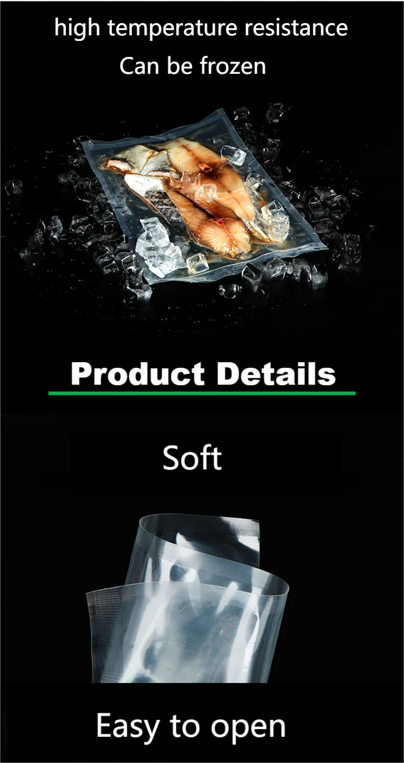 Commercial Food Fresh Vacuum Food Sealer Textured Bags For Vacuum Packer Storage Pouches