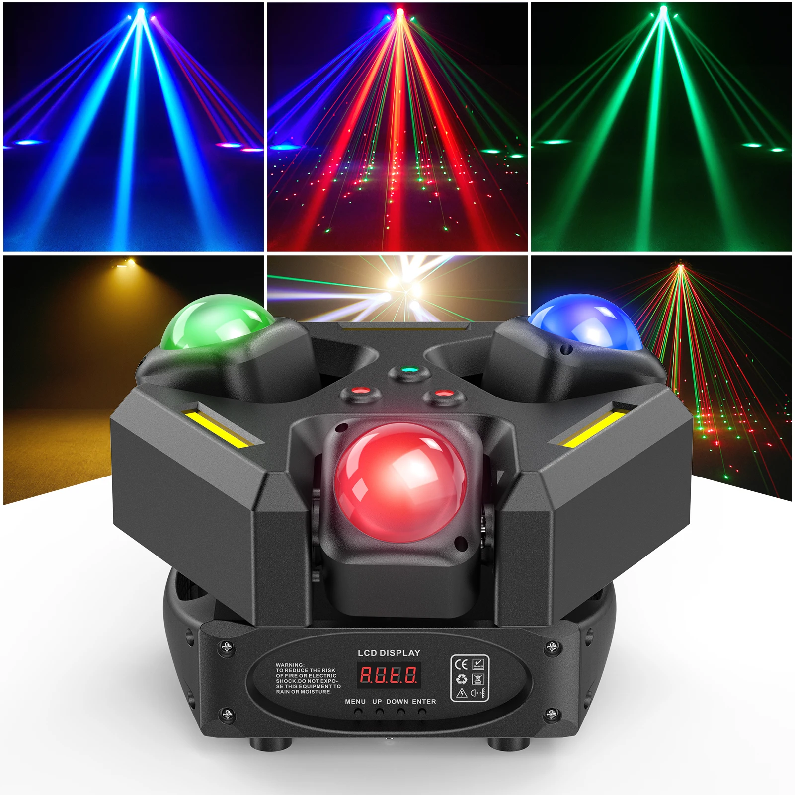120W RGBW 4-in-1 LED Party Stage Lighting DMX 512 Disco Light for Bar Disco Dance Halls Clubs Mobile Stage DJ Moving Head Lights