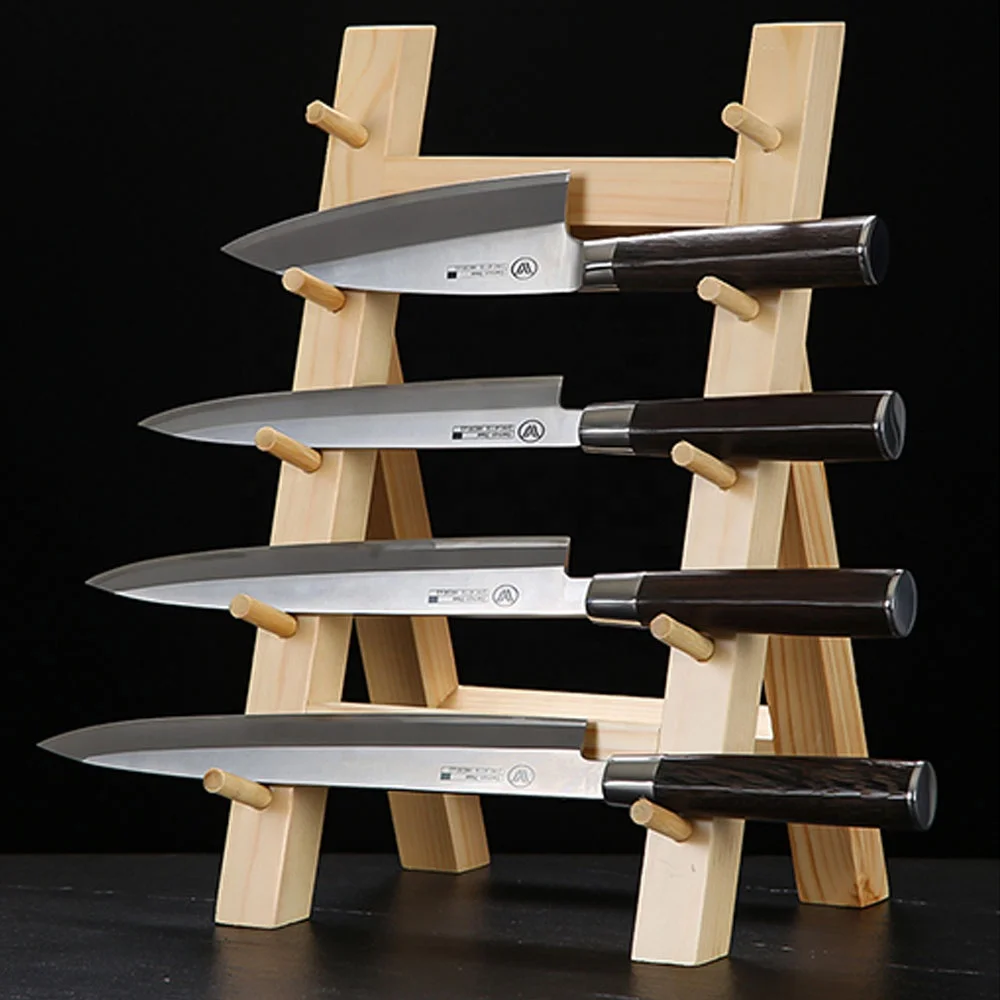 Японский нож сашими, деревянный держатель, кухонная стойка, 5 ярусов, деревянная витрина для ножей