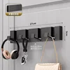 Aluminum Folding Concealed Hook Set - Black 4 Hooks