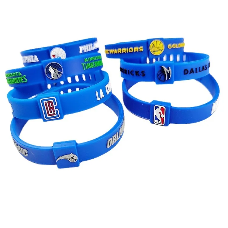 Sports Team Bracelet Adjustable Silicone Bracelet Lakers Nets Warriors
