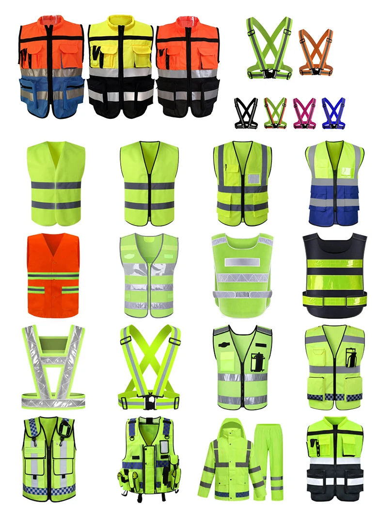 Factory Custom Logo Zipper Work High Visibility Reflective Strips ...