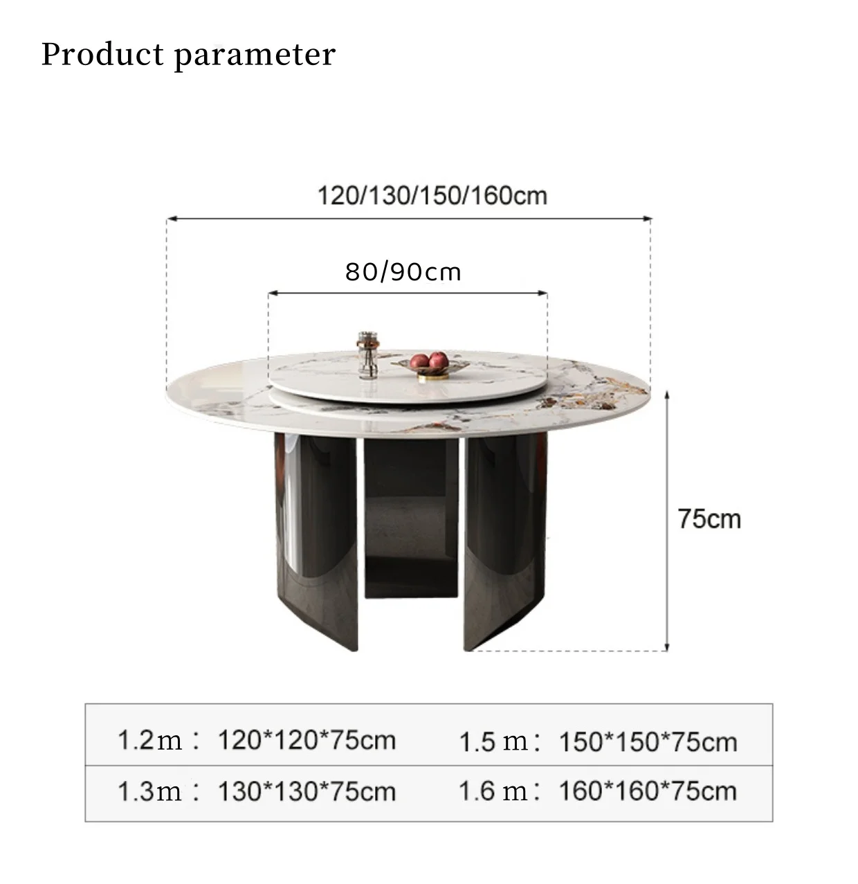Luxury Round Dining Table 8 Seater Set 6 Chairs Marble Dining Tables