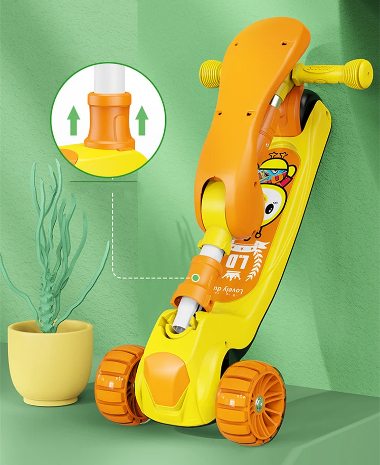 High Quality Multi-functional Kids Kick Scooter Pedal Scooter for Baby 3 in 1 PU Three Wheel Electric Scooter Child 2 Kg 60 Kg
