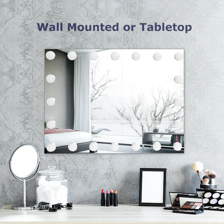 3 Color Light Adjustable Lighting Makeup Mirror with USB Charging Port for Vanity and Dressing Room 2