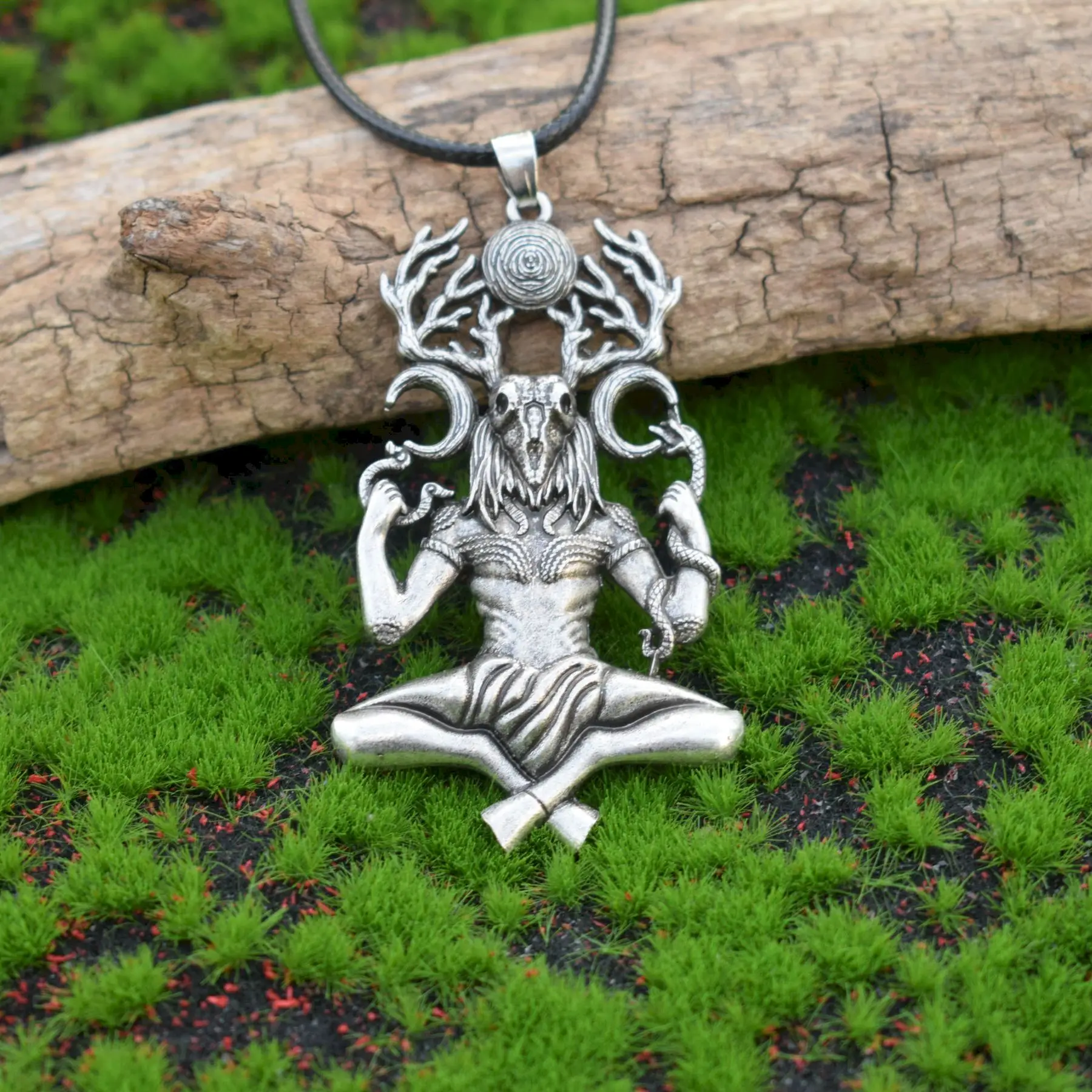 Collana Uomo Con Ciondolo Testa Di Cervo Celtico Vichingo, In Acciaio Inossidabile, Catena 60cm, Stile Punk Rock