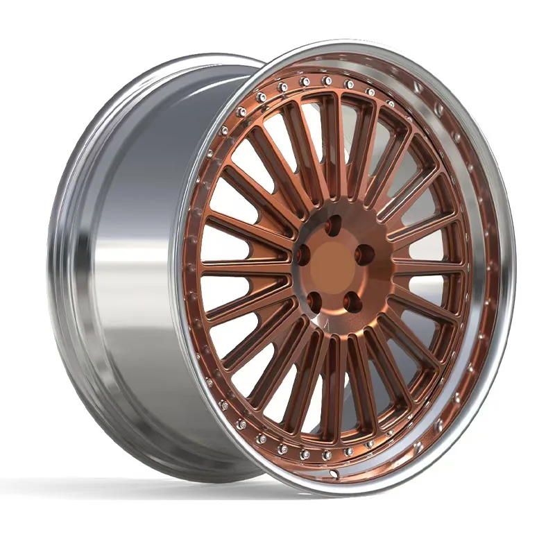 Popular Design 2-piece Deep Lip Forged Rims Forged Wheels 5x112 5x114.3 5x120 With Chrome Plated Barrel details