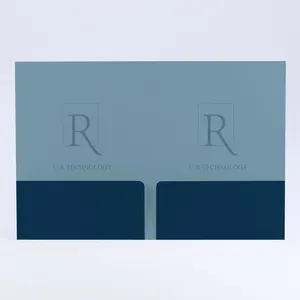 Custom Logo A4 File Paper Presentation Folder with Business Card Slot Business Manila Folder