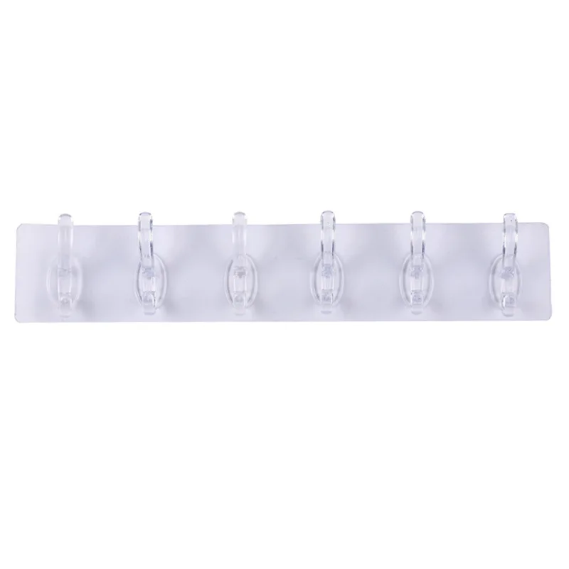 Transparent  manufacturers direct acrylic traceless door behind sticky hooks coat hook wall six hook factory