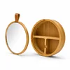 Yellow Round Bamboo Mirror
