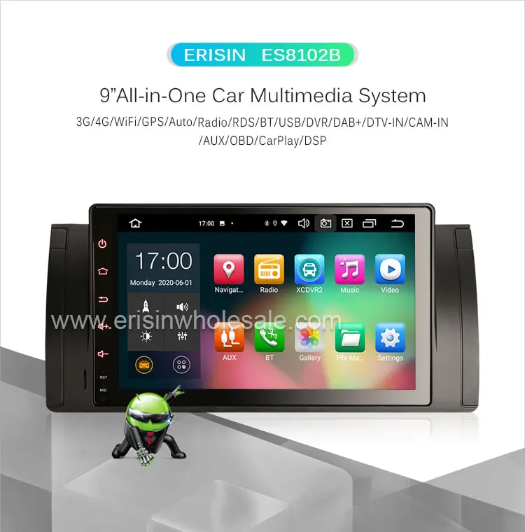 Estéreo Gps Bmw serie 5 E39 E53 X5 M5 CarPlay 64GB 9" Android 10.0 GPS Radio DAB 