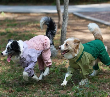 FishPrincess Personalized Four-Legged Dog Raincoat Clothes Waterproof Breathable Reflective Dog Raincoat for Large Dogs