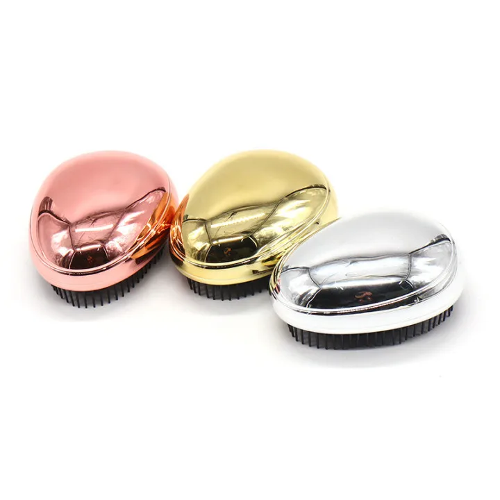 Customized High Quality Personalized Wet Portable Detangling Round Egg Hair Brush Shampoo Scalp Massager