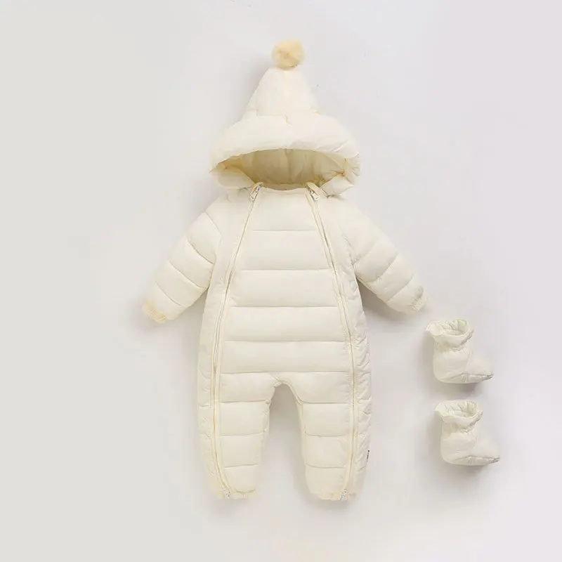 M&A Baby Girls Boys Snowsuit Winter Puffer Jacket Hooded Romper Jumpsuit 