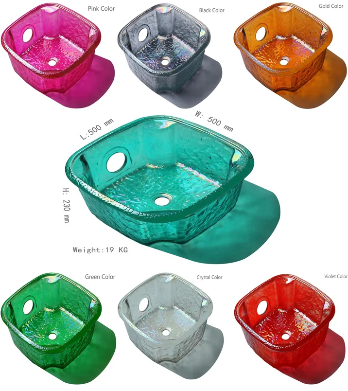 High quality die casting oval shape glass wash hand basin sink