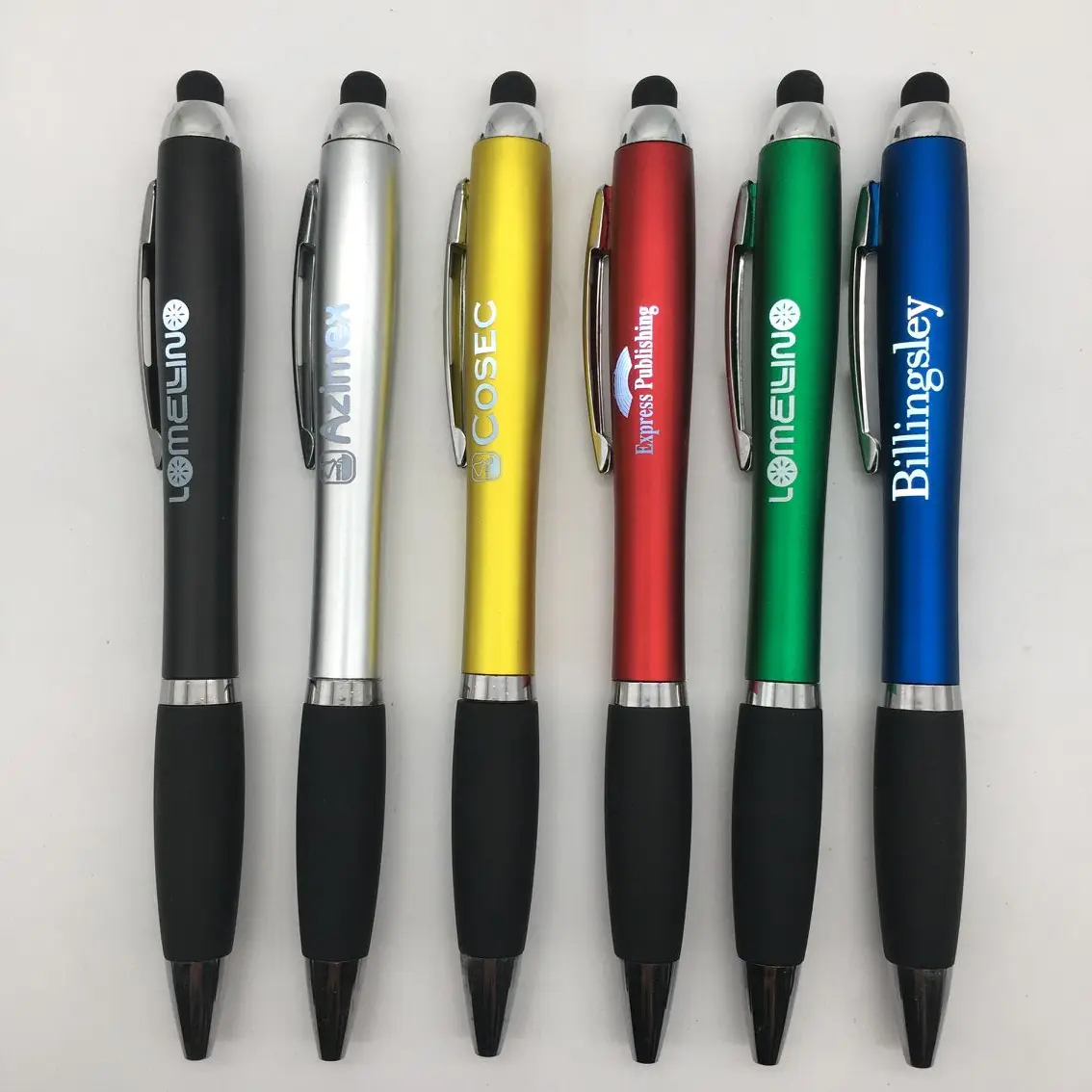 Custom Promotional Mobile Stylus Light-Up Ballpoint Pen Black or ...