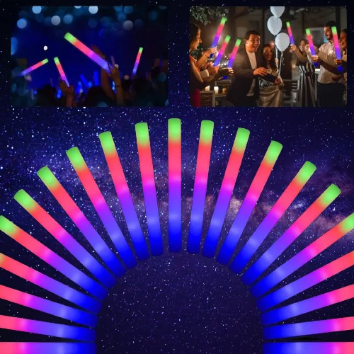 Foam Glow Sticks With 3 Modes Colorful Flashing Led Light Stick Gift ...