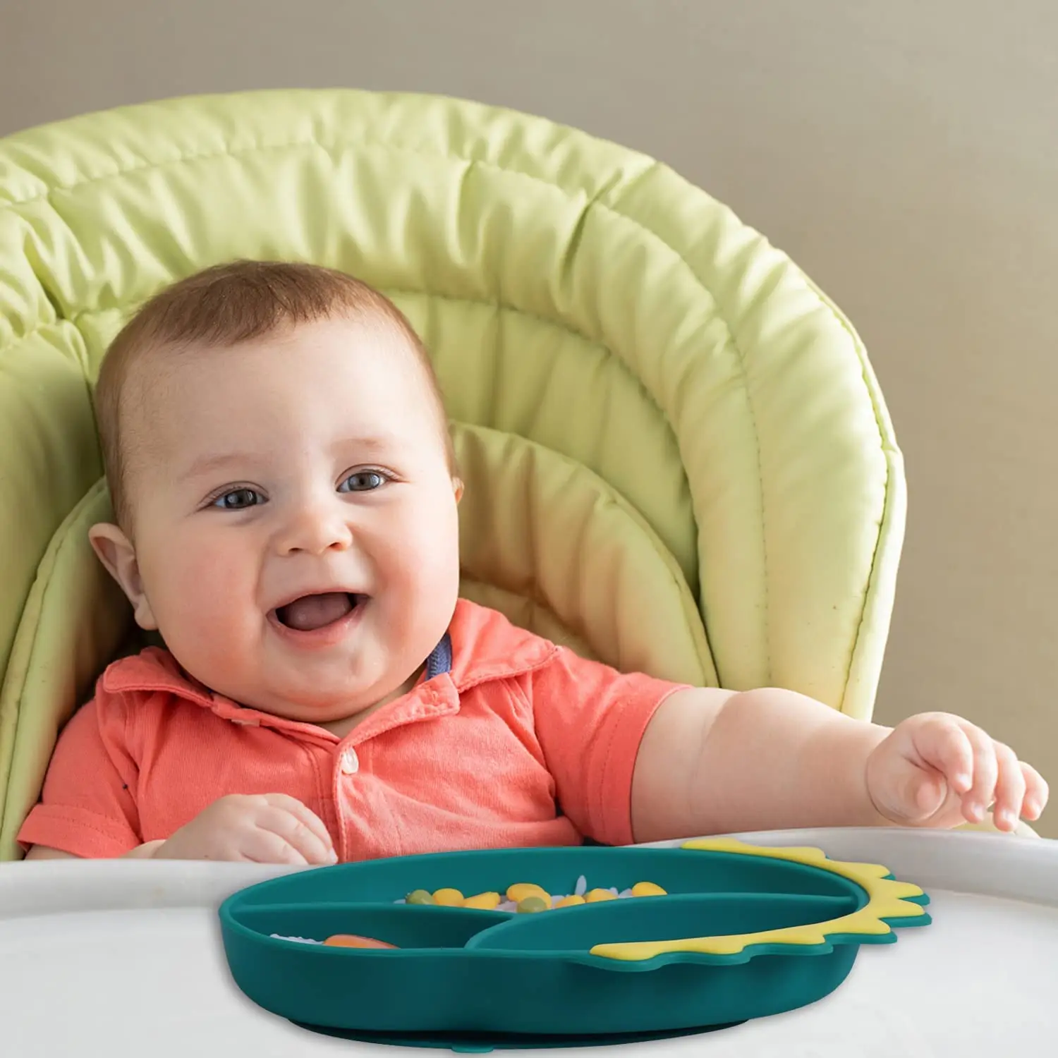 Wholesale Eco Friendly Crab Shape Suction Plate Silicon Baby Todlers