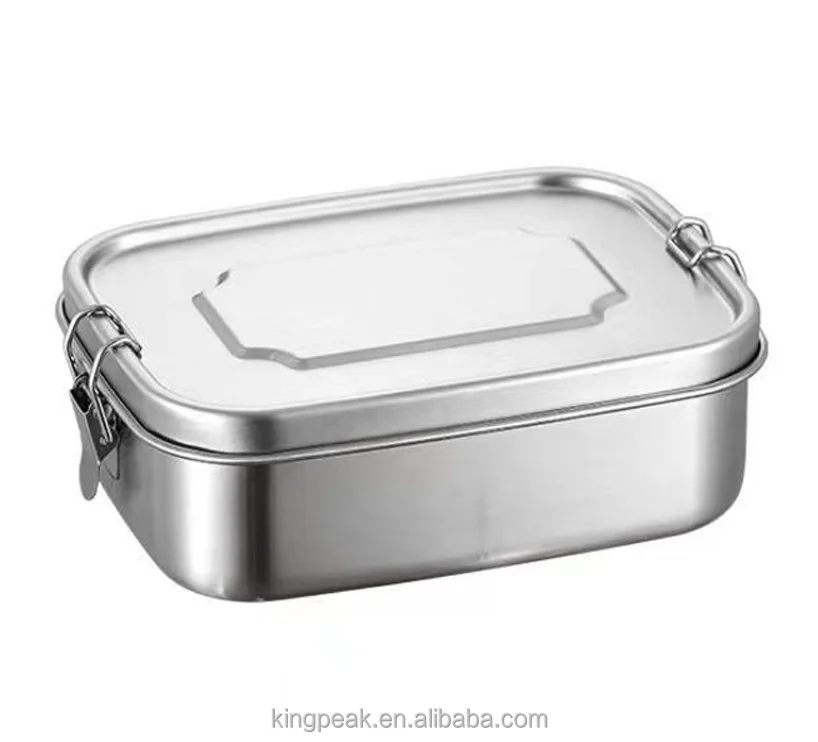 Stainless Steel Bento Box Lunch Box A Large Metal 3 Compartment Tiffin ...