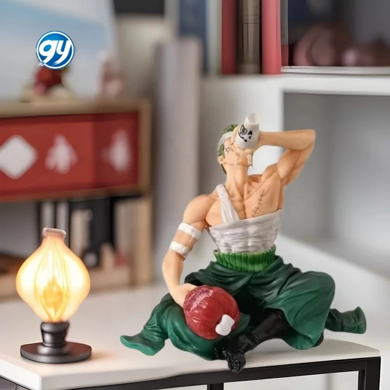 One Pieced Zoro Drinking Sake Sitting Pose Desktop Statue