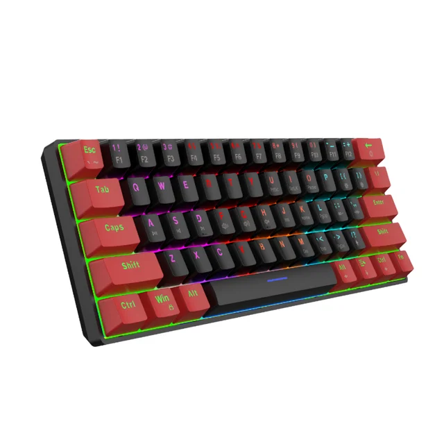 Hot Selling 61-Key RGB Backlit Wired Gaming Keyboard Customizable 60% Gamer Mechanical Feel Portable USB 3.0 Interface New