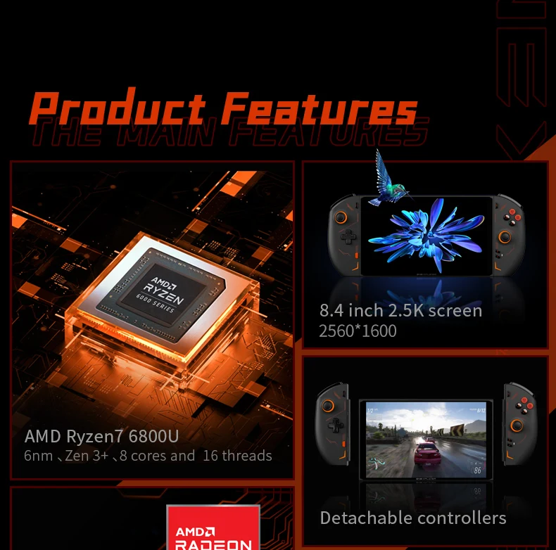 ONE XPLAYER2 16GBRAN 1TB 2TB SSD 17100mAh big battery Touch Screen Video Game Console Handheld Gaming Laptop